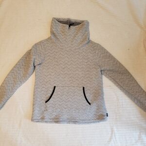 RBX Gray/ Black Quilted Zig Zag Sweatshirt Turtleneck L